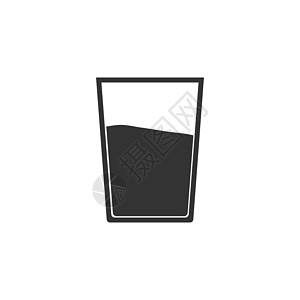 玻璃图标 矢量插图 平面设计 饮用玻璃符号白色陶器杯子液体空白高脚杯酒精食物反射酒吧背景图片