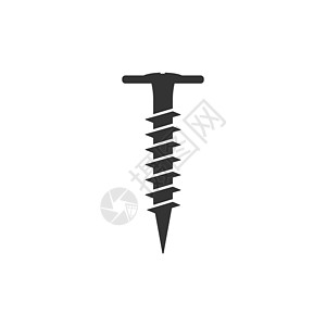 硬件 螺丝图标 矢量插图 平板设计钻头工程黑色白色机械螺栓工具店铺金属商业图片