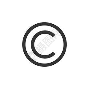 版权符号图标 矢量插图 平面设计工作圆圈网络制作人网站习俗鉴别格式权利标识图片