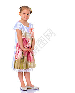 时髦的小女孩喜悦孩子女儿时尚工作室裙子太阳镜冒充衣服幸福图片