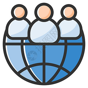 全球合作伙伴图标向量与轮廓颜色样式隔离在白色背景 用于商业 企业 金融 工业 公司 网络和项目的矢量插图符号图标概念图片