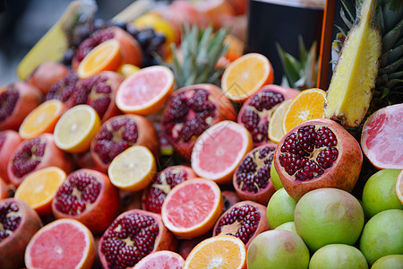 水果的多彩展示食物果汁石榴营养热带生产饮食摊位蔬菜火鸡图片