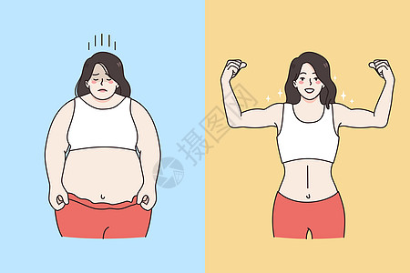 脂肪和超重数字概念图片