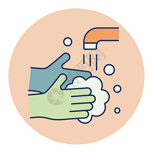 用肥皂洗手以防止病毒 ico安全浴室插图预防细菌龙头泡沫医疗感染卫生图片