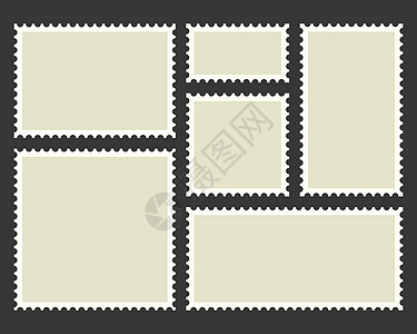 邮票模板 空白的矩形和平方邮戳打印集邮送货卡片信封长方形标签邮件正方形边界背景图片