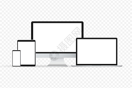 现代计算机 笔记本电脑 白背景矢量上的智能手机 Gagget 插图矢量屏幕金属技术电话桌面商业互联网反应小样机动性图片