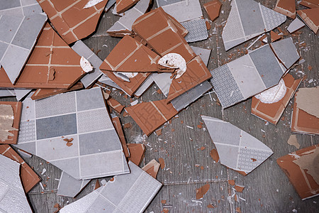 瓷砖堆垃圾材料建筑拆除装修石头碎片建筑学倾倒制品图片