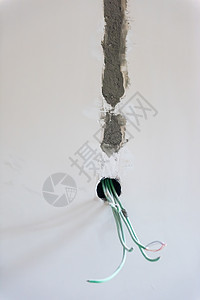 墙上电线插座房子插头建筑塑料电工安装盒子金属电压图片
