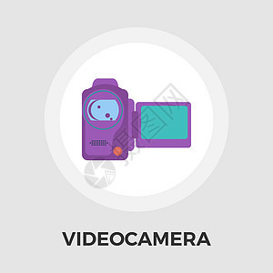 摄像机平面图标网络电视插图生产黑色电影技术视频记录按钮图片