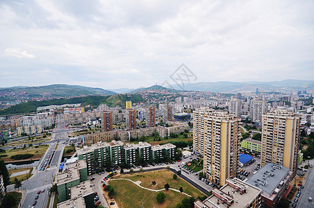 萨拉耶沃市风景中心天际旅行眼睛景观房子旅游首都街道全景图片