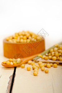 有机大豆黄色饮食白色粮食种子勺子豆类黄豆营养豆子图片
