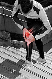 膝盖受伤 骨骼跑步训练运动员骷髅韧带夫妻男人疼痛痛苦成人图片