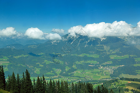 夏季奥地利蒂诺尔阿尔卑斯山的全景风景国家植物远足高山公园环境晴天蓝色旅行图片
