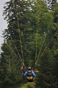 滑翔伞运动爱好危险蓝色乐趣漂浮天空飞行航班降落伞娱乐图片