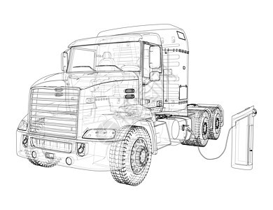 电动卡车充电站发动机插座充值电缆3d车站燃料电气杂交种汽车图片