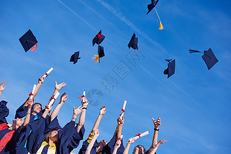 高中毕业生学生人数大学生学校快乐知识青年空气荣誉证书庆典蓝色教育图片