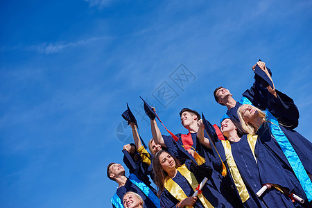 高中毕业生学生人数大学生蓝色荣誉庆典学习幸福青年女士中学成功快乐图片