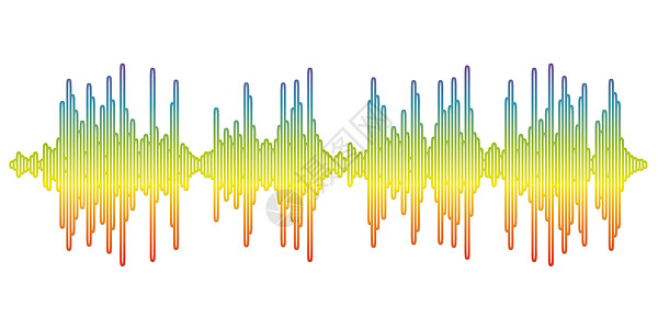 声音横幅 彩色标志均衡器 孤立的设计符号音乐体积嗓音插图立体声声波振动波浪旋律白色图片