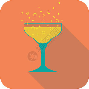 玻璃香槟公寓设计标准基化病媒派对饮料图标图片