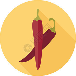 Chillilli辣椒平面图标食物厨房胡椒插图烹饪香料红色蔬菜背景图片