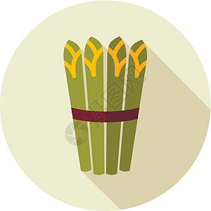 Aparagu 带有长阴影的平面图标果汁食物农业蔬菜产物饮食植物营养图片