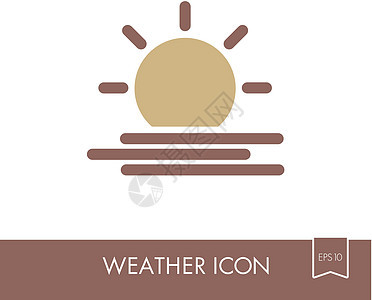 太阳热热图标 气象气象学 天气黄色插图晴天日落活力阳光日出气候背景图片