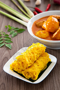 Roti Jala 马来西亚传统蛋糕街道花边马来语黄色小吃饼子羊肉香料美味食物图片