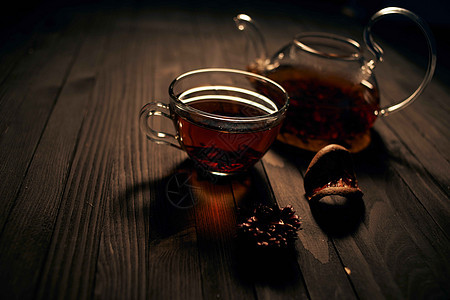 茶杯热饮作为早餐早晨传统玻璃香气叶子植物蒸汽草本植物药品液体薄荷茶壶图片