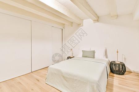 豪华卧室和一张单床住宅奢华装饰财富风格财产建筑公寓建筑学房子图片