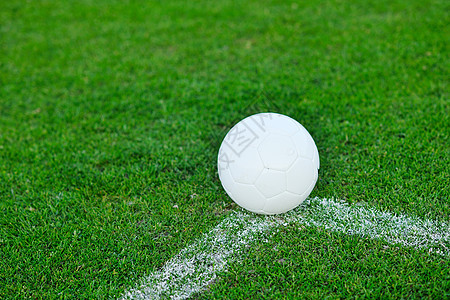 足球球在球门的草地上和背景的球场上运动白色场地草原绿色成功操场游戏体育场团队图片