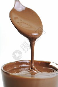 热巧克力汤匙飞碟烹饪巧克力诱惑饮料液体宏观玻璃甜点餐巾图片