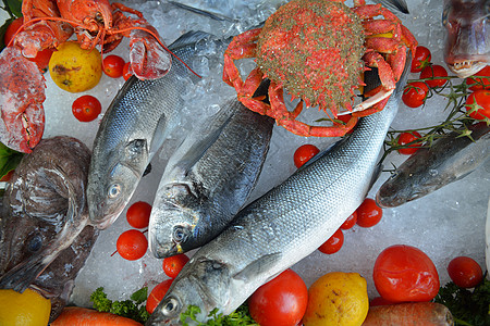 冰上海食饮食市场美食厨房店铺海洋动物螃蟹午餐鲈鱼图片