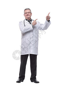 以听诊器向医生微笑 孤立于白色背景上手术专家男性实习生顾问从业者外科医院职业卫生图片