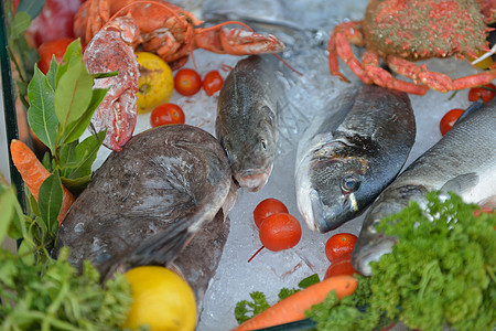 冰上海食餐厅动物午餐贝类螃蟹美食饮食海洋烹饪柠檬图片