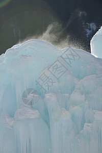 冰雪装饰喷泉概念蓝色天气季节性风格液体水晶冻结图片