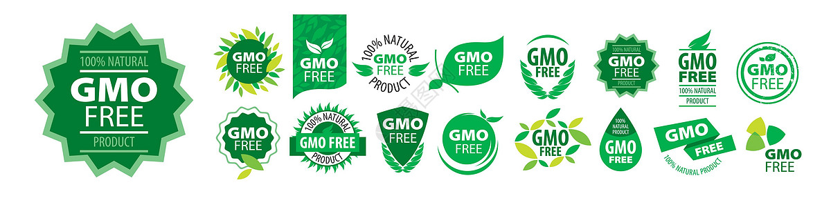一套白色背景天然产品的矢量标志图示集叶子药品标签收费农业徽章食物插图保护农场图片