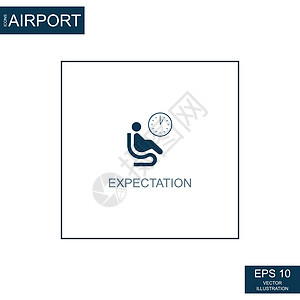 机场主题期望摘要图标  矢量办公室航班商业房间乘客白色窗户飞机游客男人图片