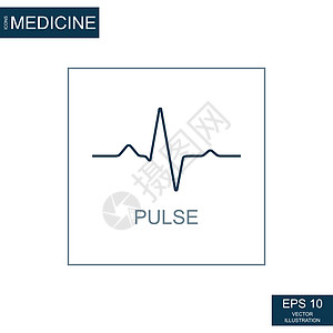 摘要网络图标 科学医学脉冲-矢量图片