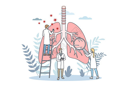 肺血管和肺部保健概念图片