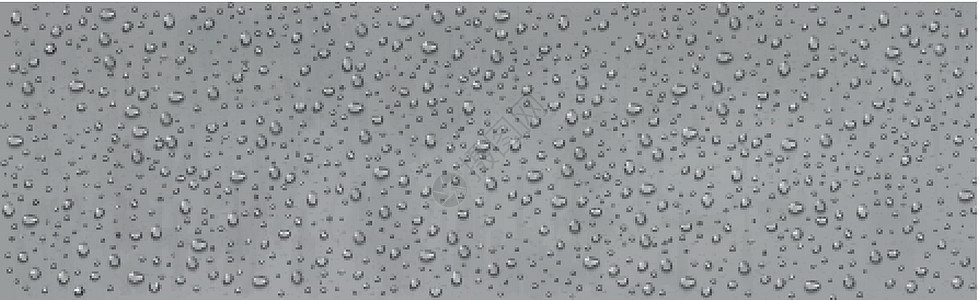 灰色混凝土背景的现实水滴     矢量插图天气气泡艺术宏观反射雨滴眼泪环境玻璃图片