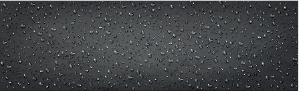 黑色背景的现实水滴     矢量墙纸气泡艺术雨滴宏观液体反射蓝色玻璃眼泪图片
