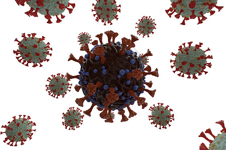 一种新型冠状病毒的 3D 渲染图 COVID 的 Omicron 变体 在非洲和世界各地发现的冠状病毒新毒株 B 1 1 529图片