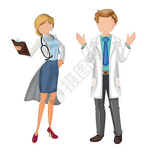 男女医生 护士或有秩序的白人背景 疾病和病毒的治疗  病媒职业从业者工人卫生医学医疗女士男性健康医师图片