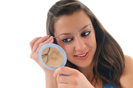 眼眉眉美容治疗女孩镜子头发宏观成人沙龙眉头脱毛工具美丽图片