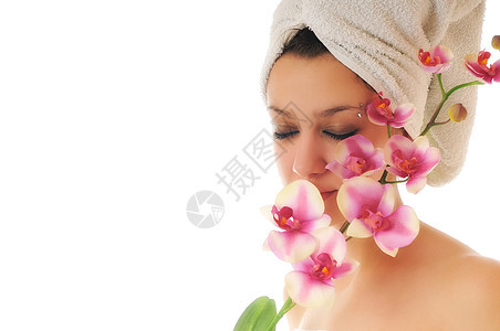 妇女美丽成人皮肤毛巾疗法治疗温泉女孩福利卫生药品图片