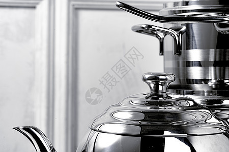 黑色感黑炉灶的铝制陶器 防灰墙用具厨房烹饪工具商业金属厨具火炉平底锅图片