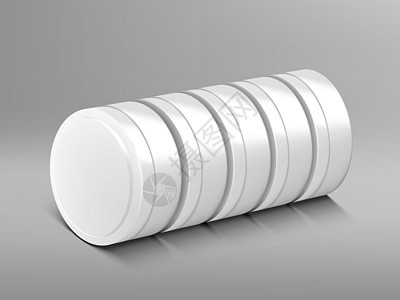 3D 白回合锡罐用于食品或化妆品糖果用途小样贮存产品凝胶圆盒咖啡挫败圆圈图片