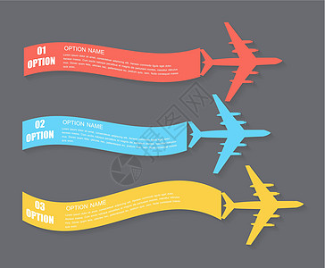 复古飞机横幅 矢量插图信息艺术广告牌空白车辆红色夹子营销航班航空学图片