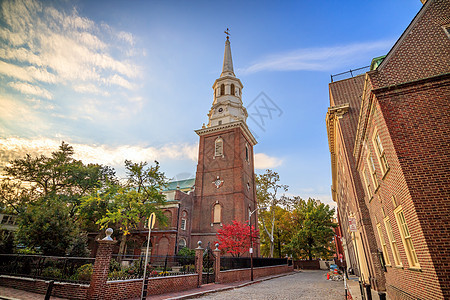 宾夕法尼亚费城基督教会观光殖民国家中心神社建筑学城市宗教历史性旅行图片