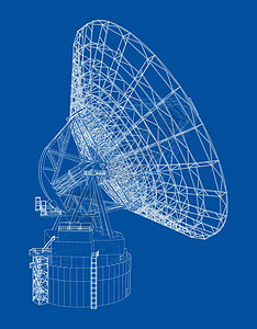 无线电望远镜概念概要说明电子产品电波雷达草图蓝图3d技术研究射电播送图片